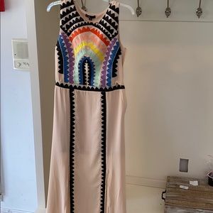 Long dress with rainbow embroidery